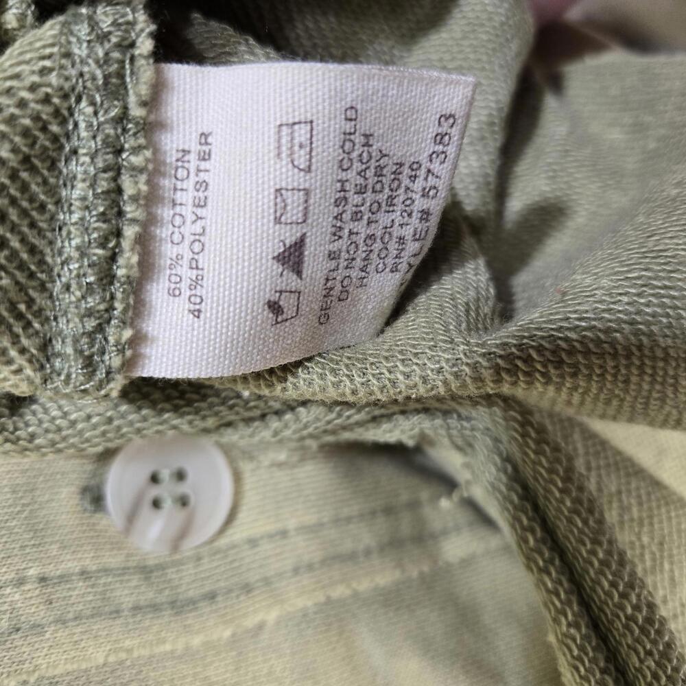 Mystree Sage Green Mineral Wash Shacket Button Up Utility Jacket Women's Large - Picture 5 of 7